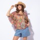 Blouse fluide col Bardot imprimé multico 100% viscose durable