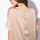 Poncho beige 100% polyester recyclé soyeux