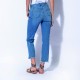 Jean bootcut cropped bleu moyen en coton responsable