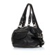 Sac bowling noir en cuir grainé souple