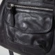 Sac bowling noir en cuir grainé souple