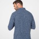 Chemise droite ajustée imprimé bleu 100% coton responsable