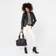 Sac bowling noir en cuir grainé souple