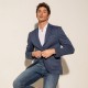 Veste en maille coupe blazer bleu cobalt