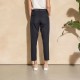 Pantalon de tailleur à fines rayures tennis navy et ocre