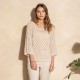 Pull court en maille fantisie beige