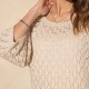 Pull court en maille fantisie beige