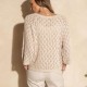 Pull court en maille fantisie beige