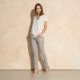 Pantalon coupe slim gris argent en coton responsable