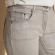 Pantalon coupe slim gris argent en coton responsable