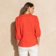 Chemise coquelicot avec  broderie anglaise 100% coton responsable