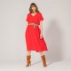 Robe ample rouge carmin