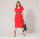 Robe ample rouge carmin