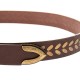 Ceinture fine acajou ornée de chevrons