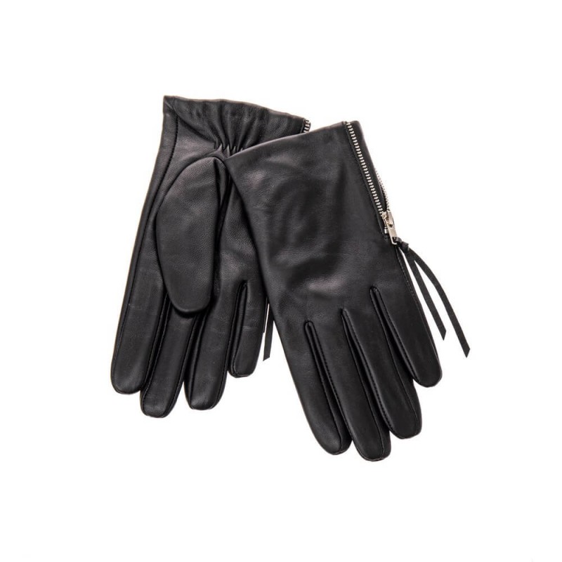 Gants en cuir noir