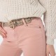 Pantalon coupe slim taille basse teinture vintage rose