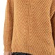 Pull ample coloris ocre avec bande fantaisie lurex