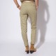 Pantalon imprimé vert et jaune coupe cigarette en coton responsable