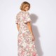 Robe longue imprimé rose et écru 100% viscose durable