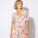 Robe longue imprimé rose et écru 100% viscose durable