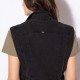 Blouson sans manches en denim noir et coton responsable