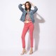 Pantalon coupe slim rose indien en lyocell