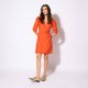 Robe portefeuille orange en lyocell