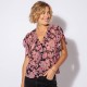 Blouse imprimé noir et rose en tissu italien et polyester recyclé