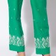 Pantalon Palazzo en lin vert avec broderies