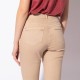 Pantalon coupe slim beige en lyocell