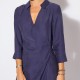 Robe portefeuille bleue en lyocell