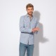 Chemise coupe droite rayée bleu 100% coton responsable