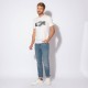 T-shirt blanc 100% coton responsable avec motif exclusif