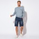 Short cargo en denim bleu 100% coton responsable