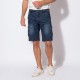 Short cargo en denim bleu 100% coton responsable