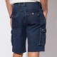 Short cargo en denim bleu 100% coton responsable