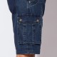 Short cargo en denim bleu 100% coton responsable