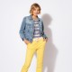 Pantalon coupe cargo coloris jaune en coton responsable