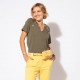 Pantalon coupe cargo coloris jaune en coton responsable