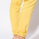 Pantalon coupe cargo coloris jaune en coton responsable